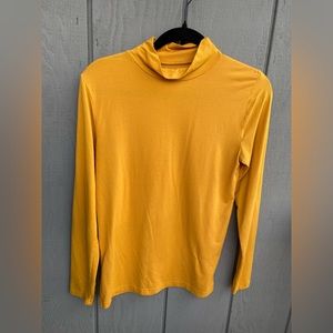 Yellow Long Sleeved Mock-neck Shirt